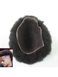Erstaunliches Nicht Nachweisbares Afro Haar Französisch Spitzen Toupet Für Schwarze Männer