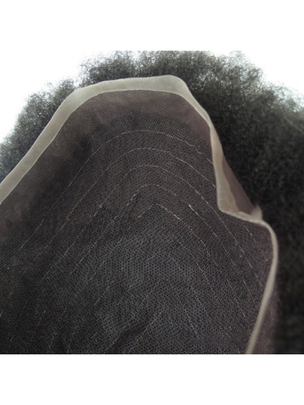 Erstaunliches Nicht Nachweisbares Afro Haar Französisch Spitzen Toupet Für Schwarze Männer