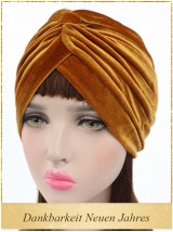 Samtgoldener Seiden Turban