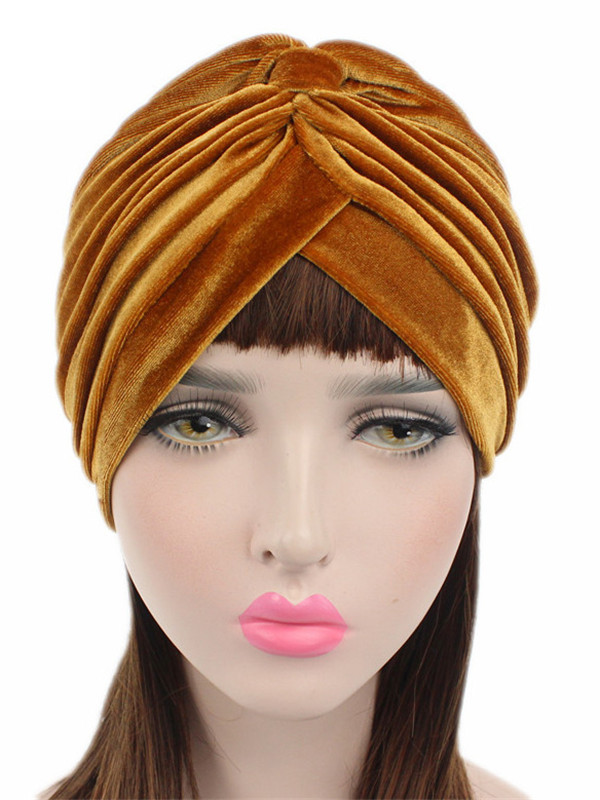 Samtgoldener Seiden Turban