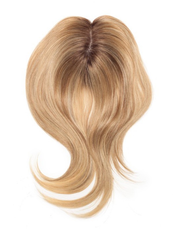 18" Wellig Blond Echthaar Mono Haarteile