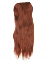 Lang Red Echthaar Haarteile For Ladies