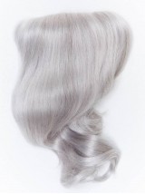 Mittel Silvery Weiß Wellig Haarteile